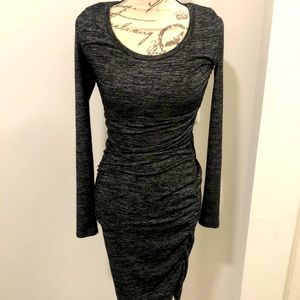 Leith Gray Bodycon Sheath Jersey Dress Sz Small